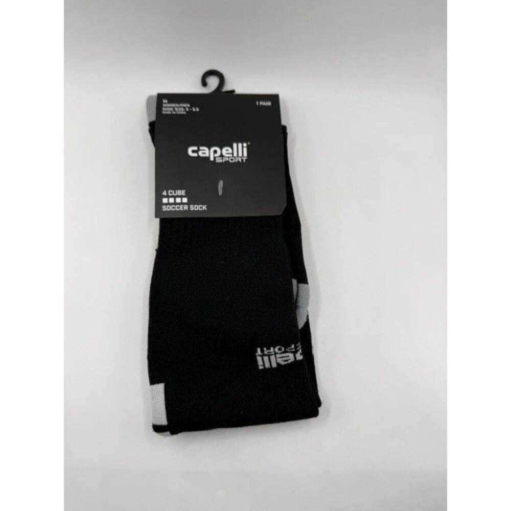 Capelli Sport 4 Cube Soccer Socks Black Gray Adult Medium M New 1 Pair